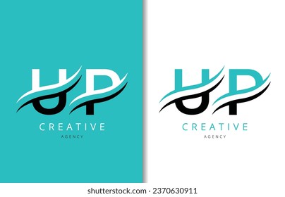 UP Letter Logo Design with Background and Creative company logo. Modern Lettering Fashion Design. Vector illustration