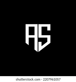 AS letter logo design with black background in illustrator. Vector logo, calligraphy designs for logo, Poster, Invitation, etc.