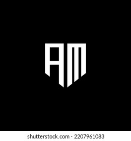 AM letter logo design with black background in illustrator. Vector logo, calligraphy designs for logo, Poster, Invitation, etc.