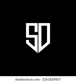 SO Buchstaben Logo Design mit schwarzem Hintergrund in Illustrator. Vektorlogo, kalligraphische Designs für Logo, Poster, Einladung, etc.