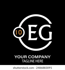 EG Letter Logo Design. Black Background.