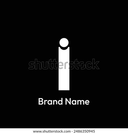 I Letter Logo Design. Black Background.