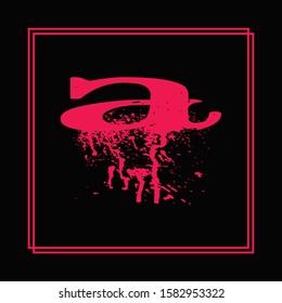 a letter logo design in black background.a letter pink color.