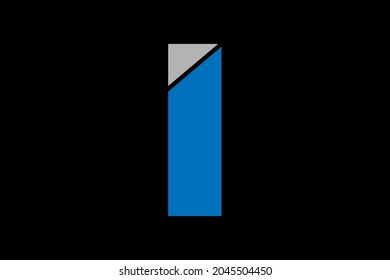 I letter logo design with blue and gry color.
