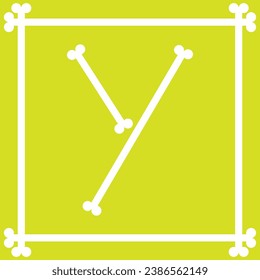 letter logo design with bones arranged to form the letter y