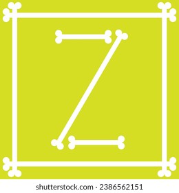 letter logo design with bones arranged to form the letter z
