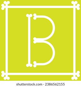 diseño del logotipo de letra con huesos dispuestos para formar la letra b