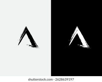Logo en forme de lettre avec un effet de trait de pinceau. Brosse Image vectorielle de création de logo. Business Un logo lettre design avec des couleurs noir et blanc. 