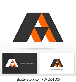 Letter A logo design. Business card templates.