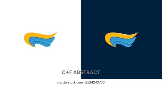 Letter logo design, c, f letter logo design colorful, premium, modern, simple.