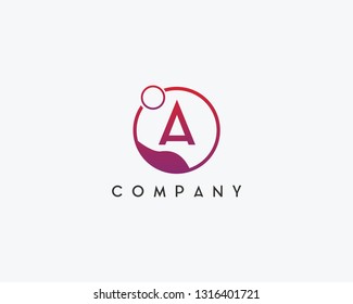 A letter logo design with circle.