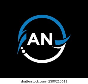 AN letter logo design with a circle shape. AN circle and cube shape logo design. AN monogram, business, AN real estate logo. AN Logo design with unique and simple design.