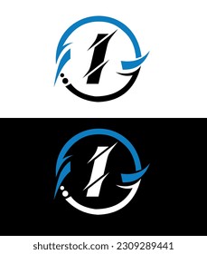  I letter logo design with a circle shape. I circle and cube shape logo design. I monogram, business