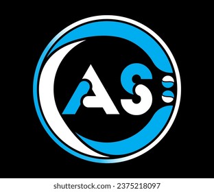 AS letter logo design with a circle shape AS Logo design with unique and simple design.