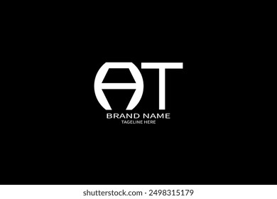 Diseño de logo de letra AT con forma de círculo Diseño de logo AT. Diseño creativo del logotipo de la letra de AT. Diseño único de AT.