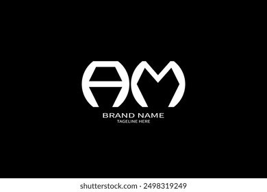 AM letter logo design with a circle shape AM Logo design. AM letter logo creative design. AM unique design.