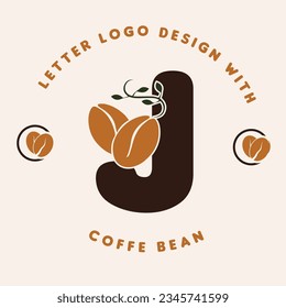 Letter Logo Design with coffee Bean 