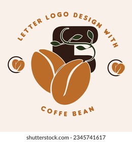 Letter Logo Design with coffee Bean 
