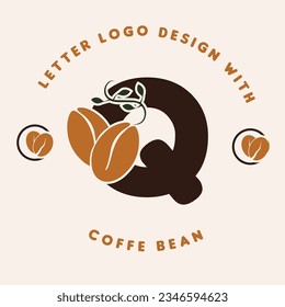 Letter Logo Design With Coffee Beans 