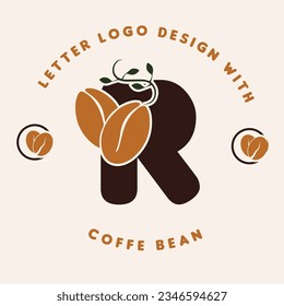 Diseño del logotipo de la carta con habas para café 