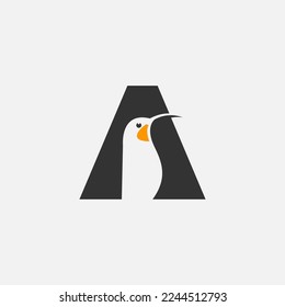 Letter A logo design combined with bird, A latter bird logo design template for use any purpose.EPS 10