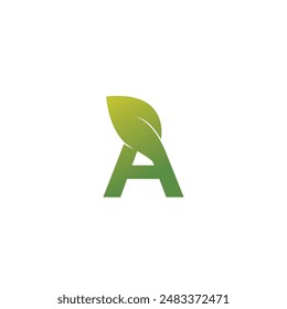 The letter A logo design is combined with the leaf logo.