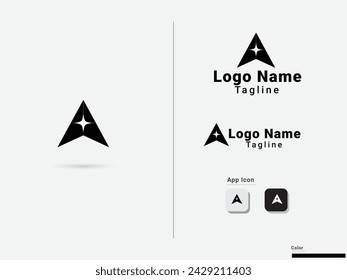 A letter logo design with a compass icon. Navigation. A logo. Compass logo. Premium. Typography A logo. Business. Creative.