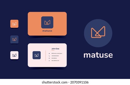 Letter logo design concept, applied in business card and favicon