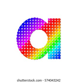 Letter A Logo Design Concept in Colorful Dots Pattern Fill 
