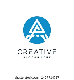 Diseño de logotipo Carta A con concepto creativo Vector Premium