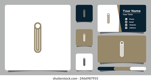 Diseño de logotipo de la letra I con concepto creativo y tarjeta de visita. Vector Premium