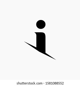 I Letter Logo Design with Creative Cut. simple design. graphic elegant and unique sliced design template Vector. - vector