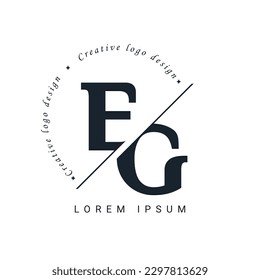 EG Letter Logo Design with a Creative Cut. Creative logo design