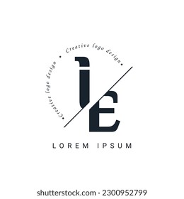 ie Letter Logo Design with a Creative Cut. Creative logo design