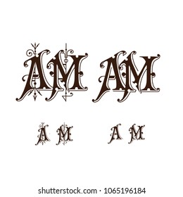 AM Letter Logo Design with Creative Intersected