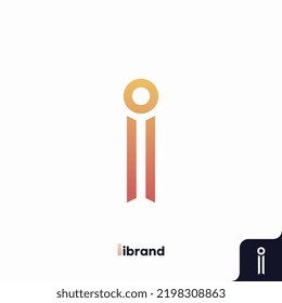 Diseño del logotipo de la letra I, icono de modernidad creativa