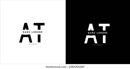 Letter AT Logo Design, Creative Minimal AT Monogram. abstract vector logo monogram. Print