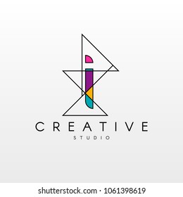 I letter logo. Logo Design with Creative Modern Trendy Typography.