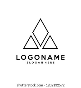 AM Letter Logo Design with Creative Modern Trendy Typography and Black Colors. Letter M logo