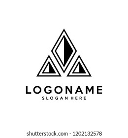 AM Letter Logo Design with Creative Modern Trendy Typography and Black Colors. Letter M logo