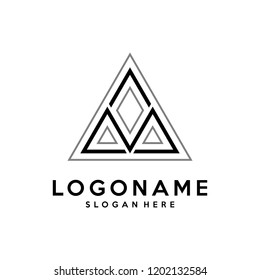 AM Letter Logo Design with Creative Modern Trendy Typography and Black Colors. Letter M logo