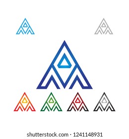 AM Letter Logo Design with Creative Modern Trendy Typography