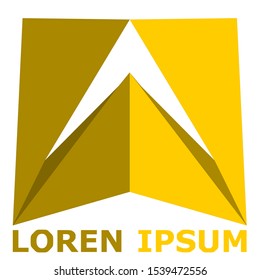 A Letter Logo Design with Creative Modern and Origami Style. Vector