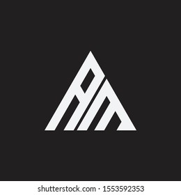 AM Letter Logo Design with Creative Modern Trendy Typography and Black Colors.