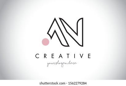 AN Letter Logo Design with Creative Modern Trendy Typography and Black Colors.