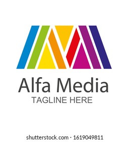 AM Letter Logo Design with Creative Modern Trendy Typography and Colorful