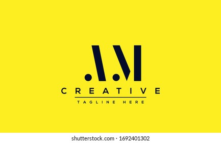 AM Letter Logo Design. Creative Modern A M Letters icon vector Illustration.