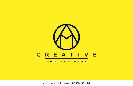 AM Letter Logo Design. Creative Modern A M Letters icon vector Illustration.