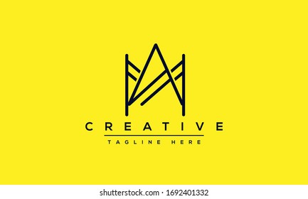 AM Letter Logo Design. Creative Modern A M Letters icon vector Illustration.