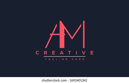 AM Letter Logo Design. Creative Modern A M Letters icon vector Illustration.